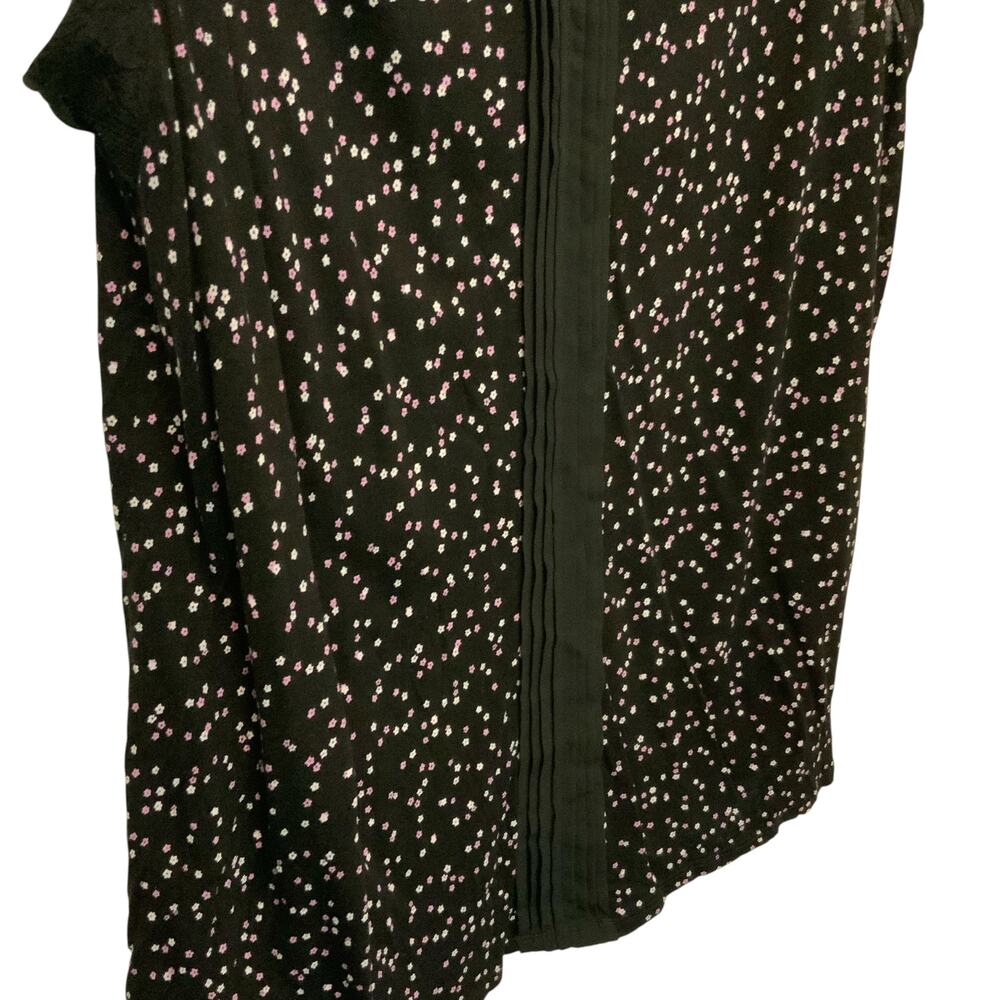 Elle Lace Cap Sleeve Top Black Floral XL - Picture 3 of 8